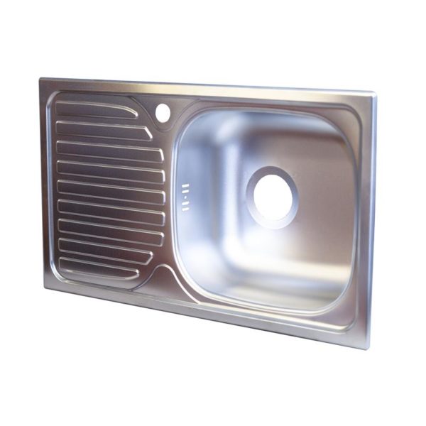 Stainless Steel Top Mount Sink 435x760 mm lime-free, drain incl. EC 240 D