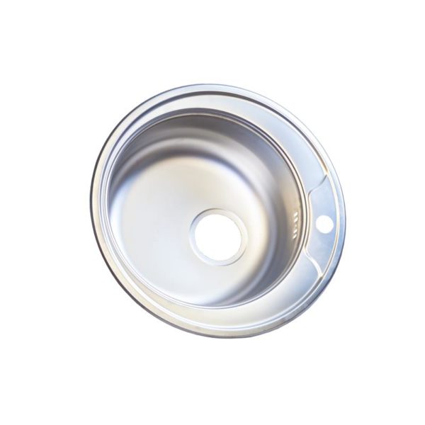 Stainless Steel Top Mount Round Sink Ø 490 mm, drain incl. EC 245
