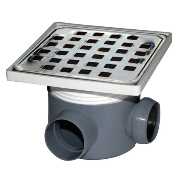 Stainless Steel Floor Siphon drain 15 x 15, 1 Entry DN 80 mm