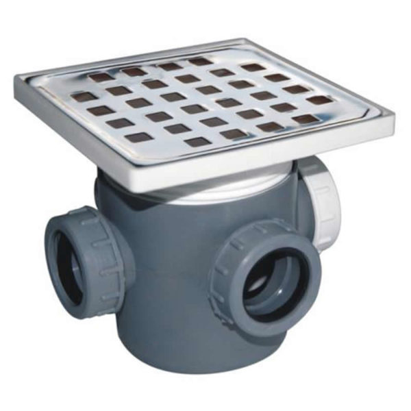Stainless Steel Floor Siphon drain 15 x 15, 2 Entrys  DN 100 mm