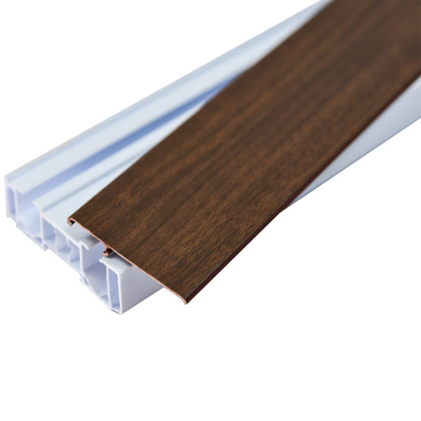 Double PVC Curtain Rail with Wenge Masking Profile